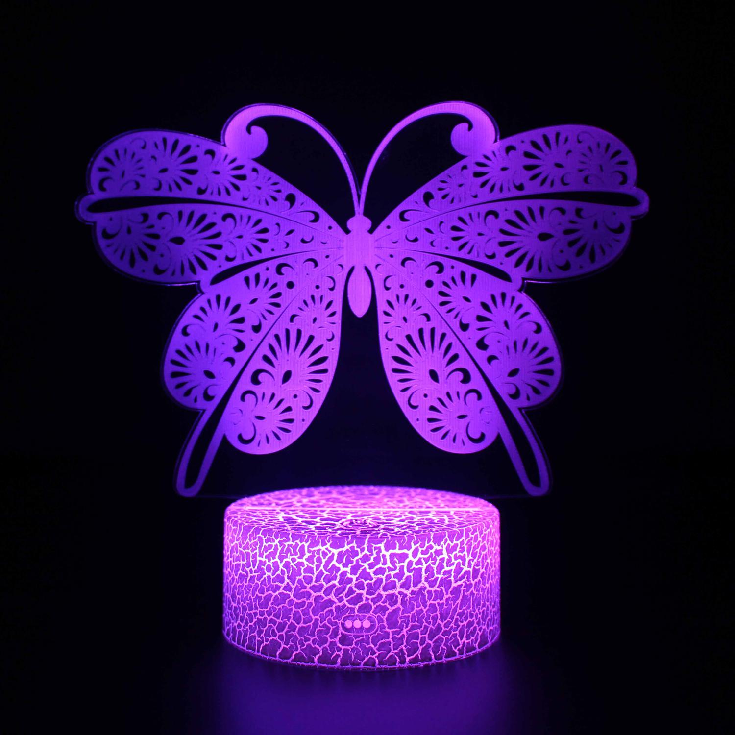 3D Touch Light Night 7 colors remote control - Papillon #497