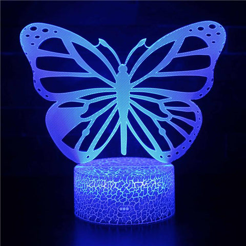 3D Touch Light Night 7 colors remote control - Papillon #496