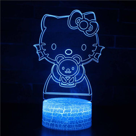 3D Touch Light Night 7 colors remote control - Hello Kitty #590