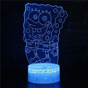 3D Touch Light Night 7 colors remote control - SpongeBob #602