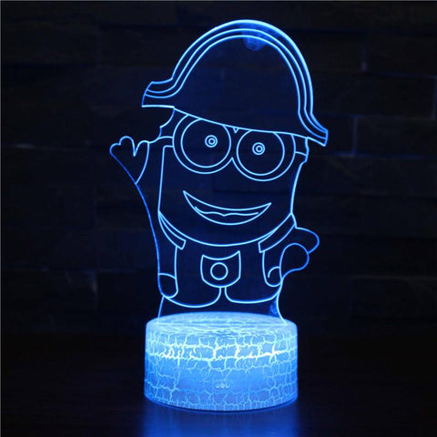 3D Touch Light Night 7 colors remote control - Minions #600