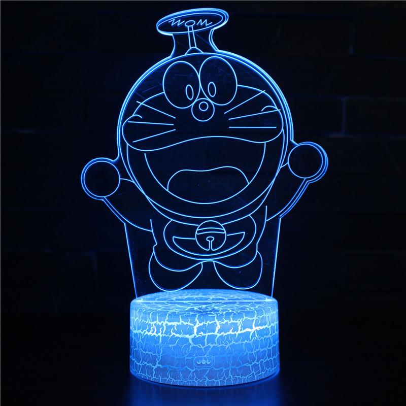 3D Touch Light Night 7 colors remote control - Doraemon #594