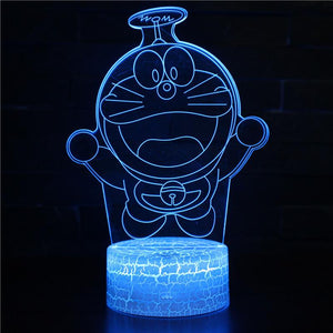 3D Touch Light Night 7 colors remote control - Doraemon #594