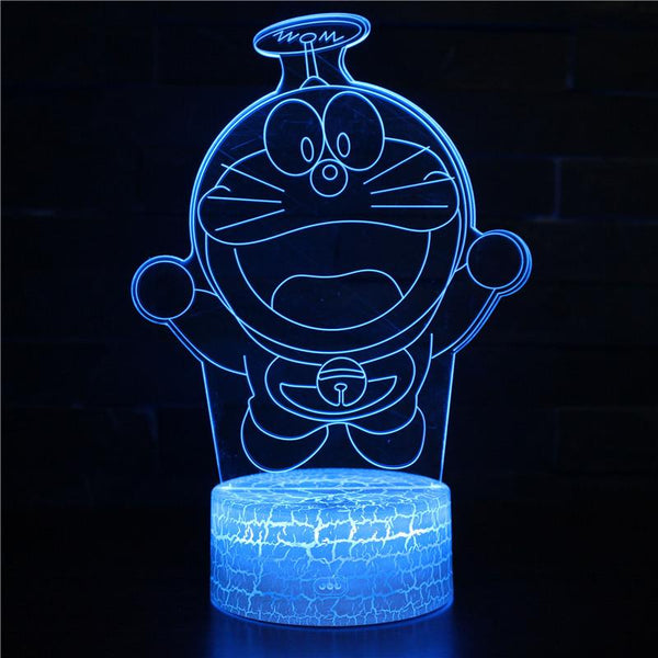 3D Touch Light Night 7 colors remote control - Doraemon #594