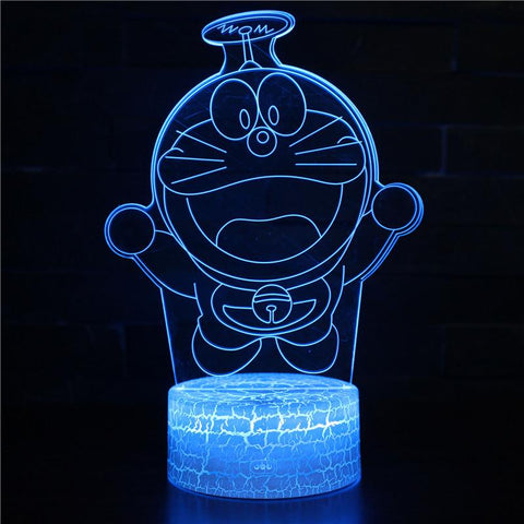 3D Touch Light Night 7 colors remote control - Doraemon #594