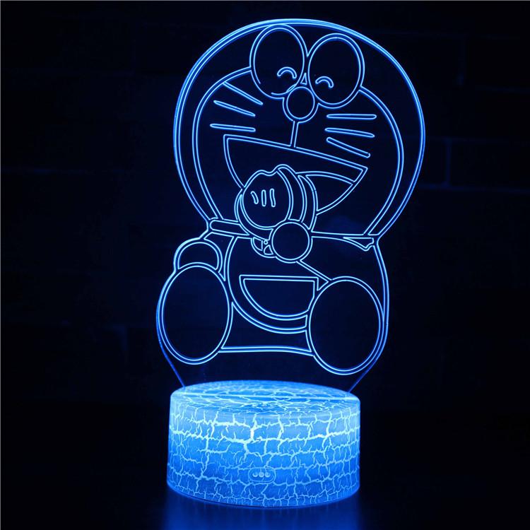 3D Touch Light Night 7 colors remote control - Doraemon #597