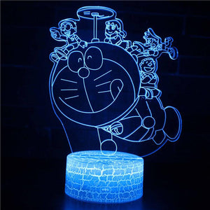 3D Touch Light Night 7 colors remote control - Doraemon #595