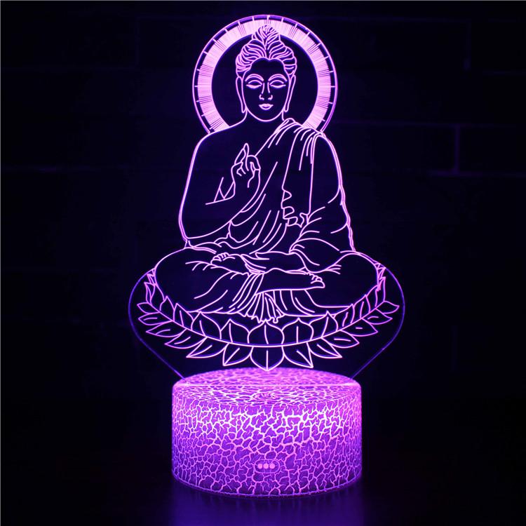 3D Touch Light Night 7 colors remote control - Bouddha #698