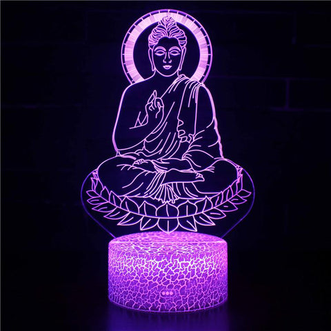 3D Touch Light Night 7 colors remote control - Bouddha #698