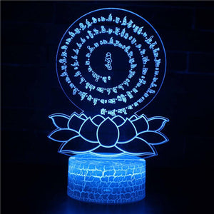 3D Touch Light Night 7 colors remote control - Bouddha #705