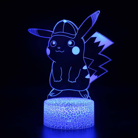 3D Touch Light Night 7 colors remote control - Pikachu #846