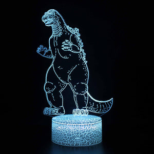 3D Touch Light Night 7 colors remote control - Godzilla #907