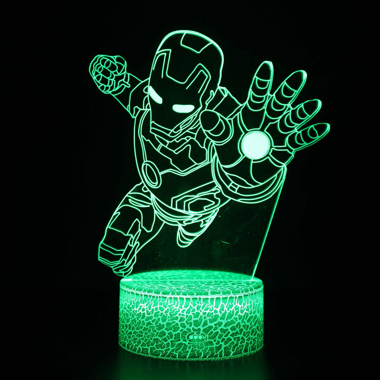 3D Touch Light Night 7 colors remote control - Iron man #980