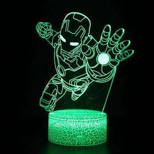 3D Touch Light Night 7 colors remote control - Iron man #980