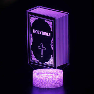 3D Touch Light Night 7 colors remote control - HOLY BIBLE #1032