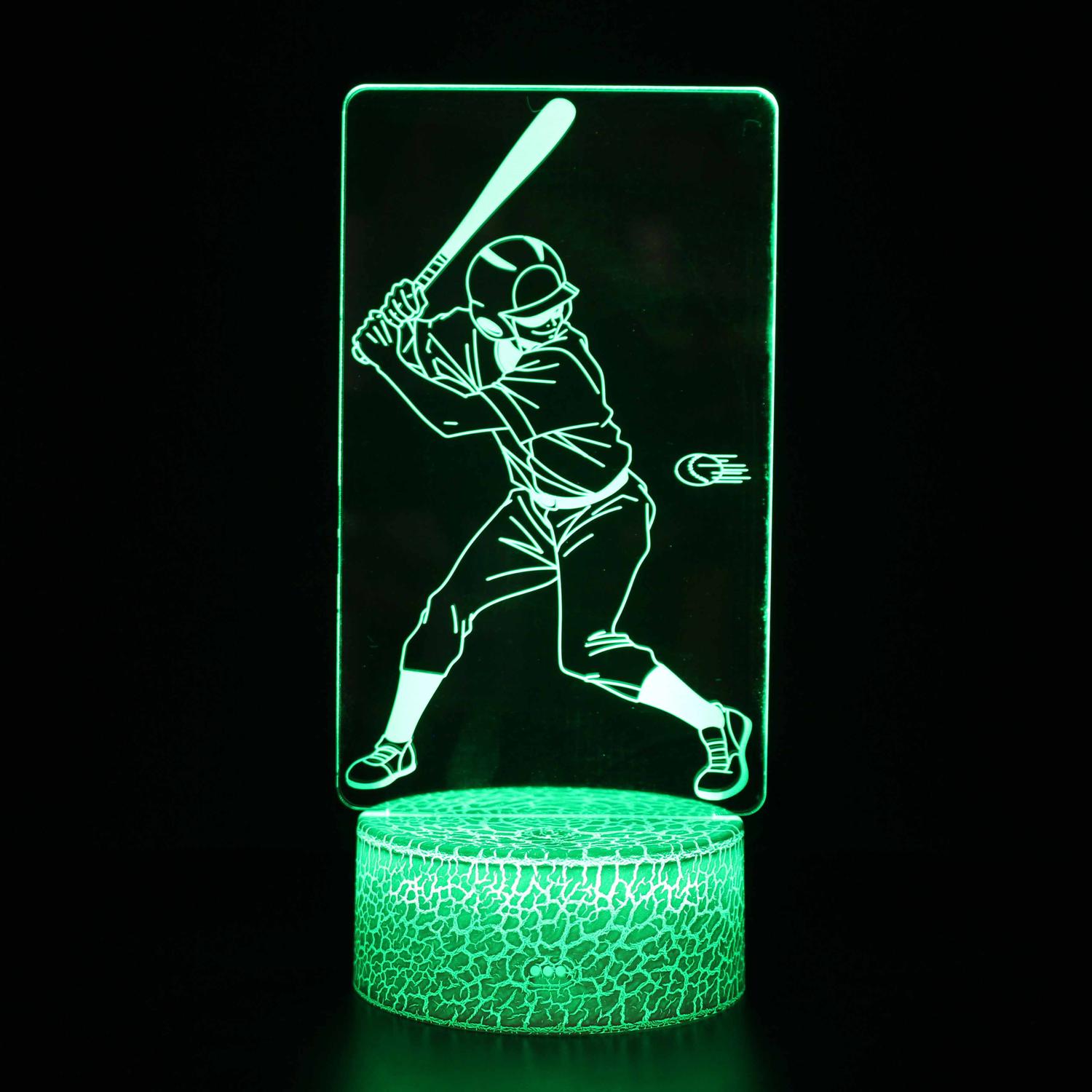 3D Touch Light Night 7 colors remote control - Baseball #1026