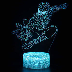 3D Touch Light Night 7 colors remote control - Spiderman #1041