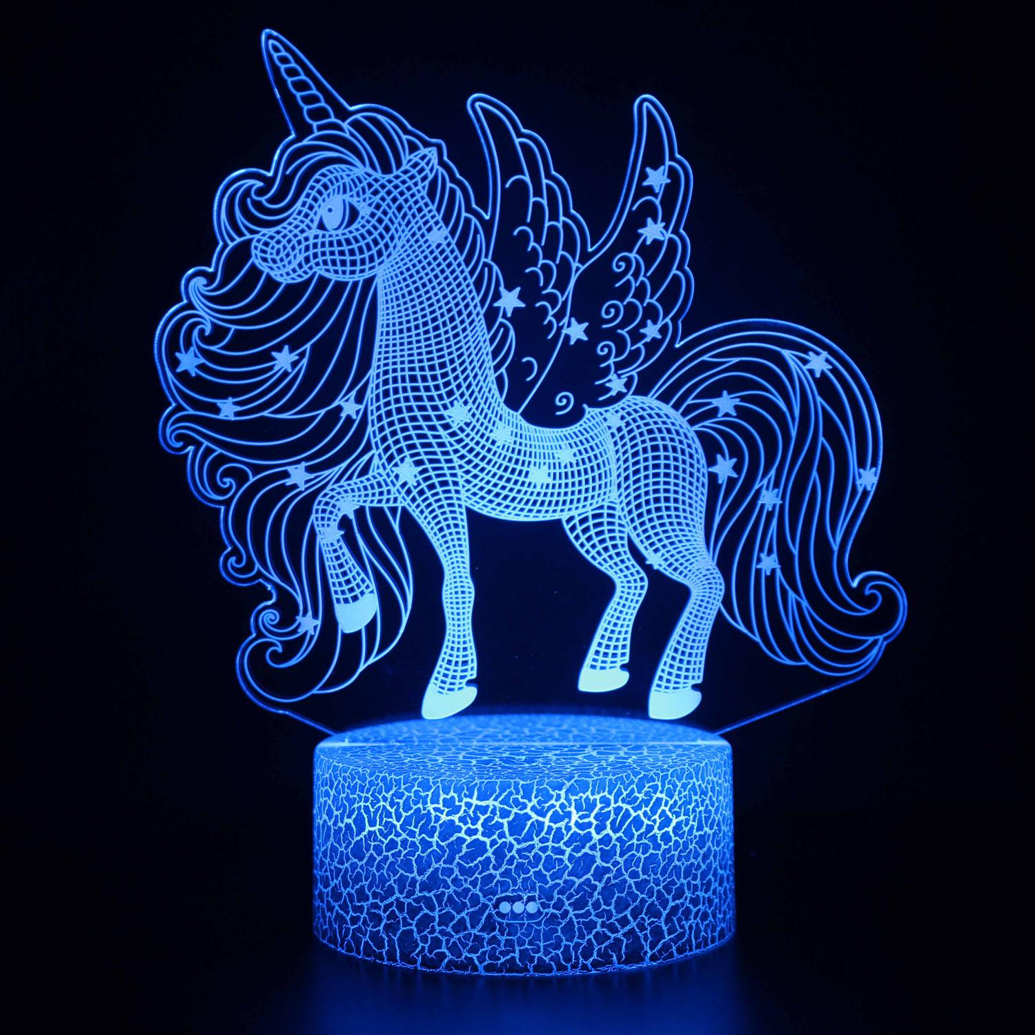 3D Touch Light Night 7 colors remote control - Unicorn #1169