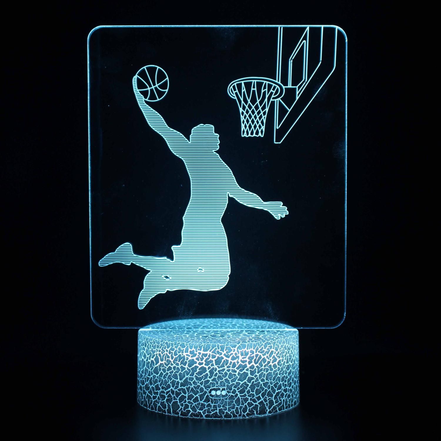 3D Touch Light Night 7 colors remote control - Basketball #1182