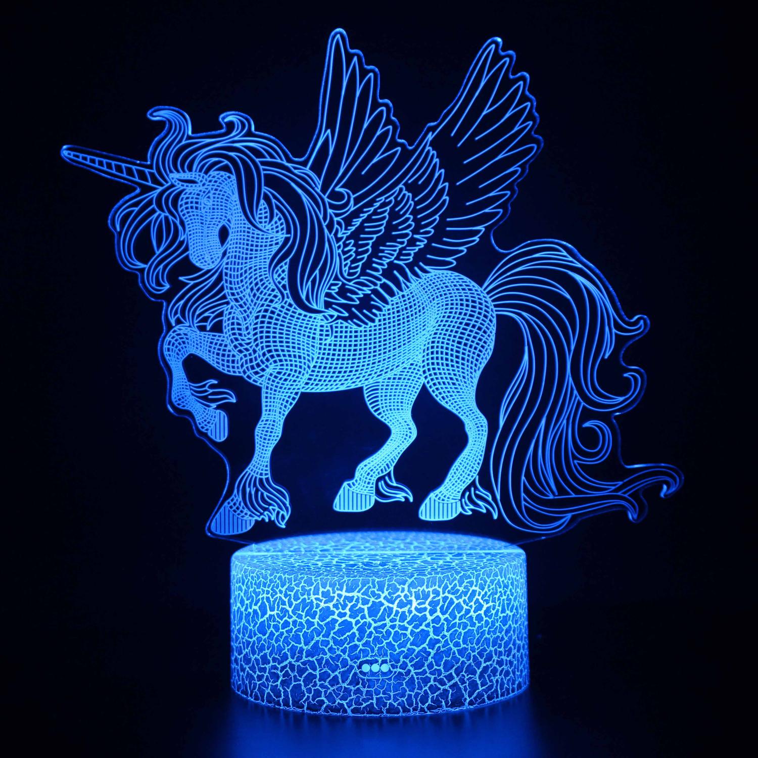 3D Touch Light Night 7 colors remote control - Unicorn #1238