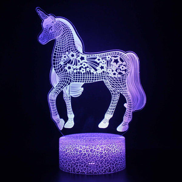 3D Touch Light Night 7 colors remote control - Unicorn #1236