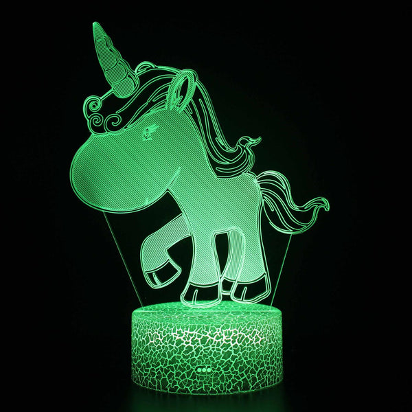 3D Touch Light Night 7 colors remote control - Unicorn #1237