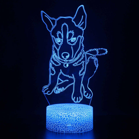 3D Touch Light Night 7 colors remote control - Chien #1246