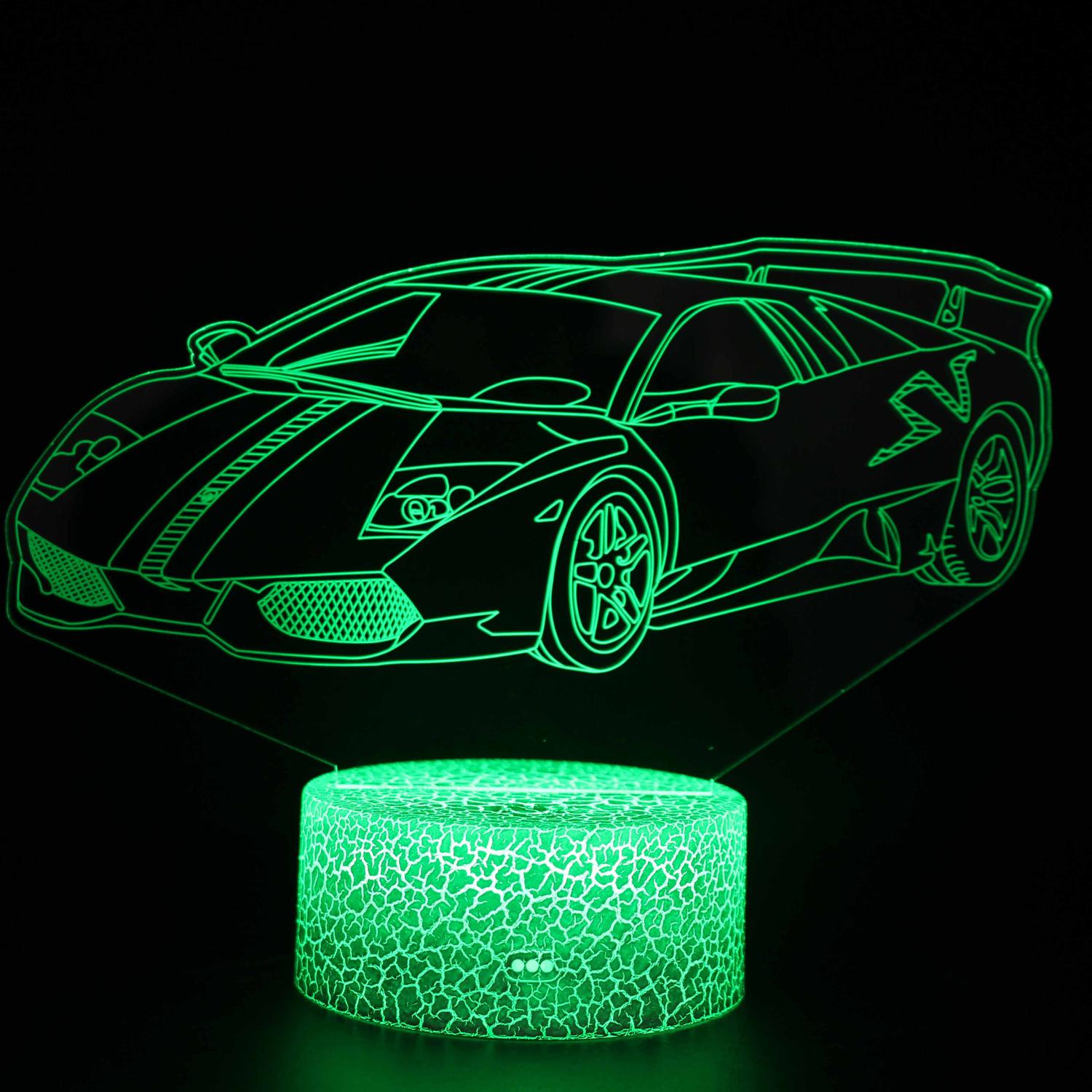 3D Touch Light Night 7 colors remote control - Voiture #1451