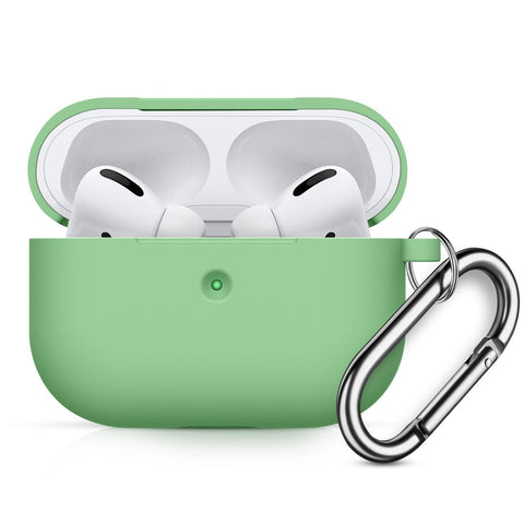 Case Soft silicone case with carabiner for Apple AirPods Pro Light green