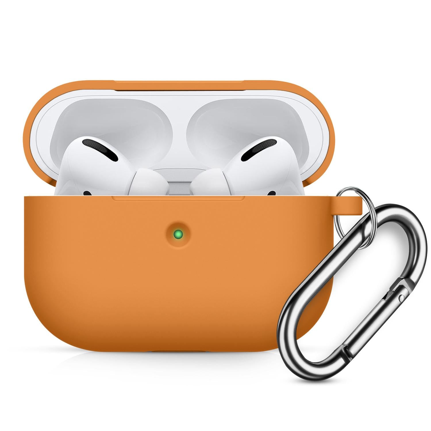 Case Soft silicone case with carabiner for Apple AirPods Pro Orange