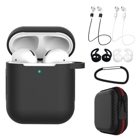 7 in 1 AirPods Accessories Kit Silicone Case with BuckleApple AirPods black