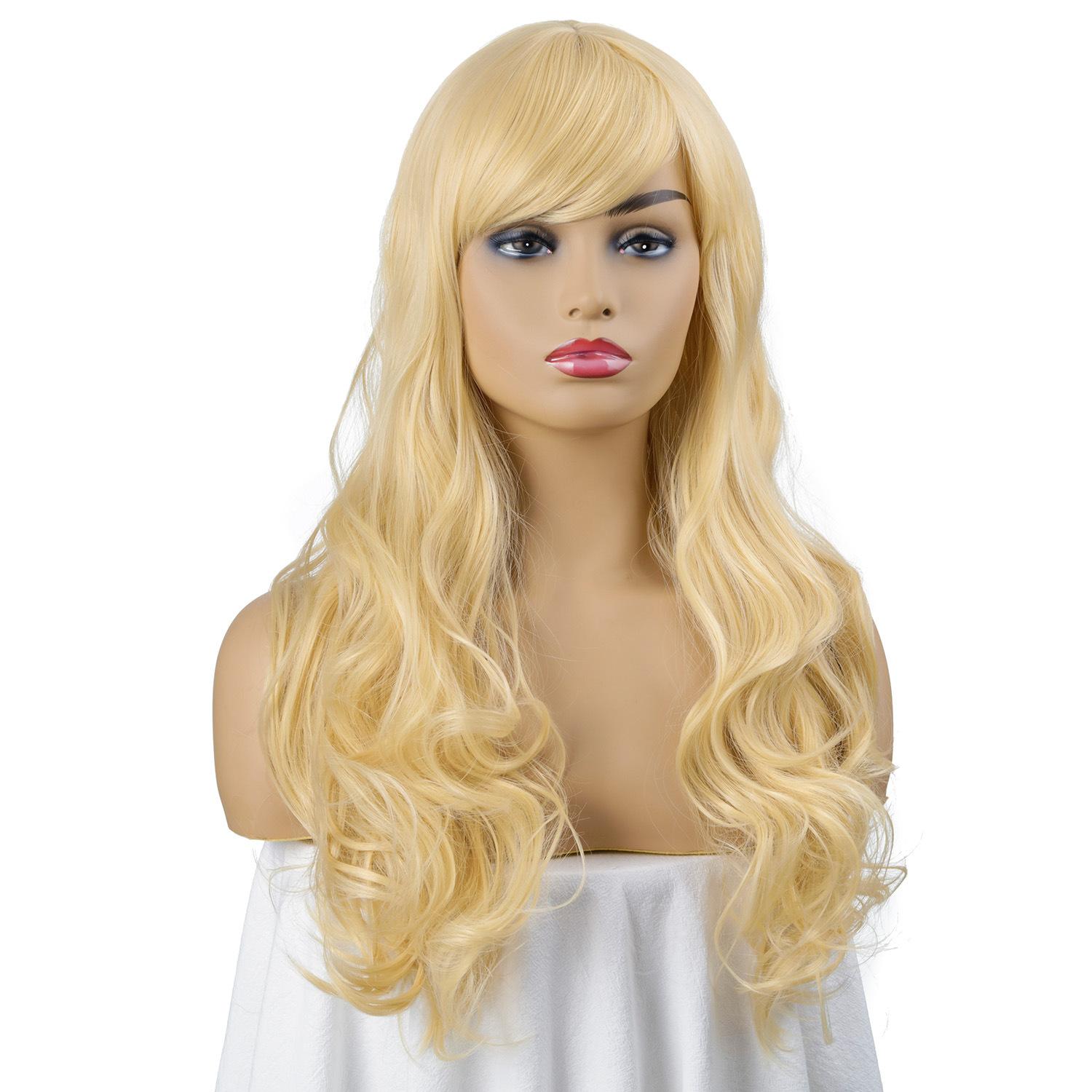 Women Wig Wig Fashion Lady Side Bangs Medium Long Hair Synthetic Wigs