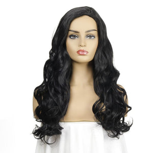 Women's Wig Women's Fashion Black Synthetic Wigs Long Curly Hair