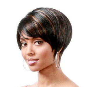 Women's Wig Women's Fashion Realistic Natural Side Bangs Short Hair Head Cover