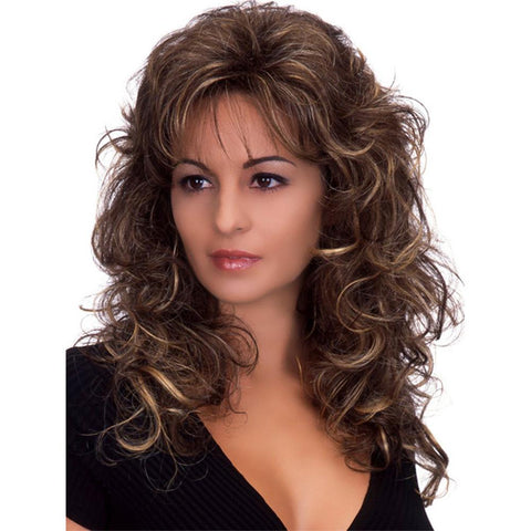 Women's Wig Wig Fashion Wig Women's Mid-Length Long Curly Hair Synthetic Wigs