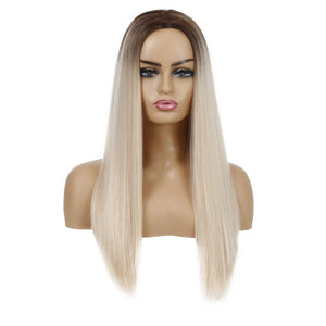 Women's Wig Multi-Color Long Straight Hair Women's Chemical Fiber Hair Wig Sheath