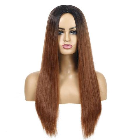 Women's Wig Multi-Color Long Straight Hair Women's Chemical Fiber Hair Wig Sheath