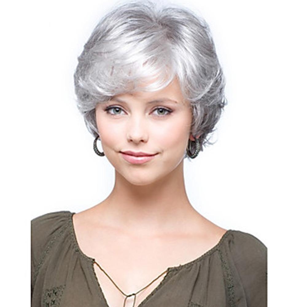 Women's Wig Women's Short Side Bangs Chemical Fiber Short Hair Head Cover