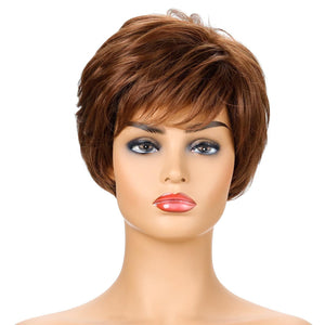 Women's Wig Women's Short Curly Hair Chemical Fiber High-Temperature Fiber Wig Head Cover