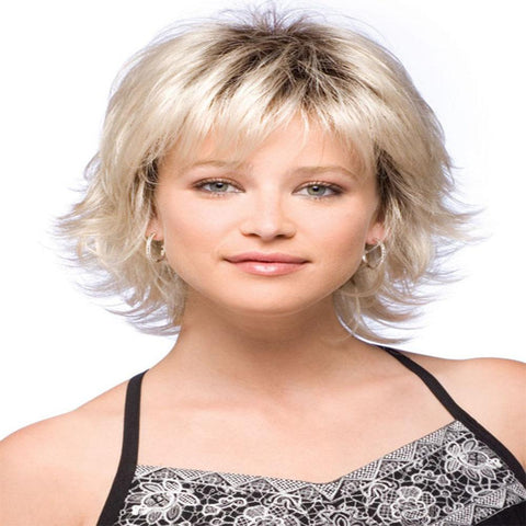 Women's Wig Fashion Women's Side Bangs Fluffy Short Curly Hair Synthetic Wigs