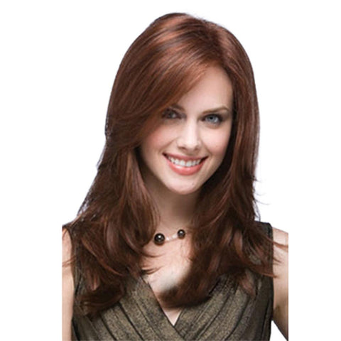 Women Wig Wig Fashion Lady Side Bangs Medium Long Hair Synthetic Wigs