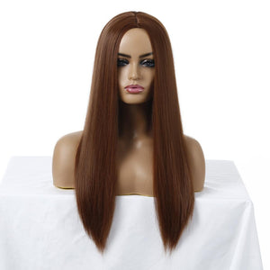 Women's Wig Multi-Color Long Straight Hair Women's Chemical Fiber Hair Wig Sheath