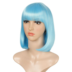 Women's Wig with Bangs Bob Haircut Women's Fashion Synthetic Wigs Wig