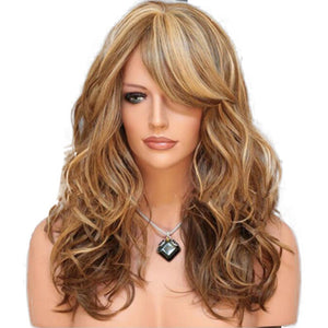 Women Wig Female Wig Hair Multi-Color Medium Long Curly Hair Synthetic Wigs