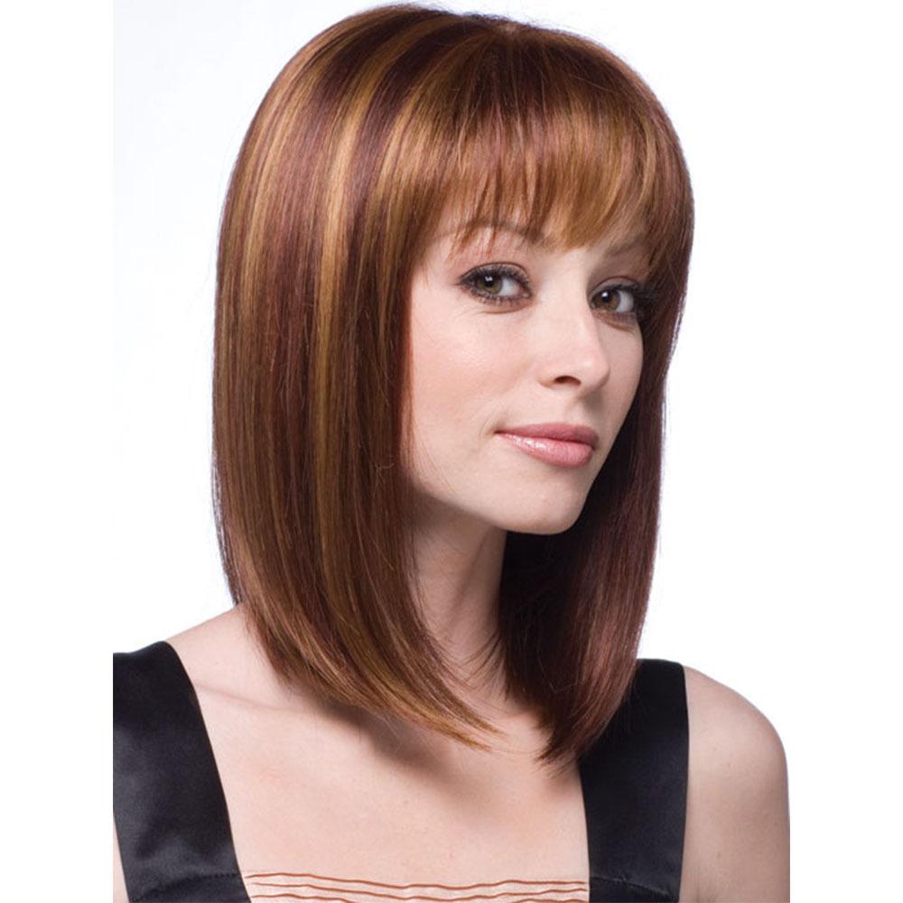 Women's Wig Women's Fashion Straight Hair Headgear Mid-Length