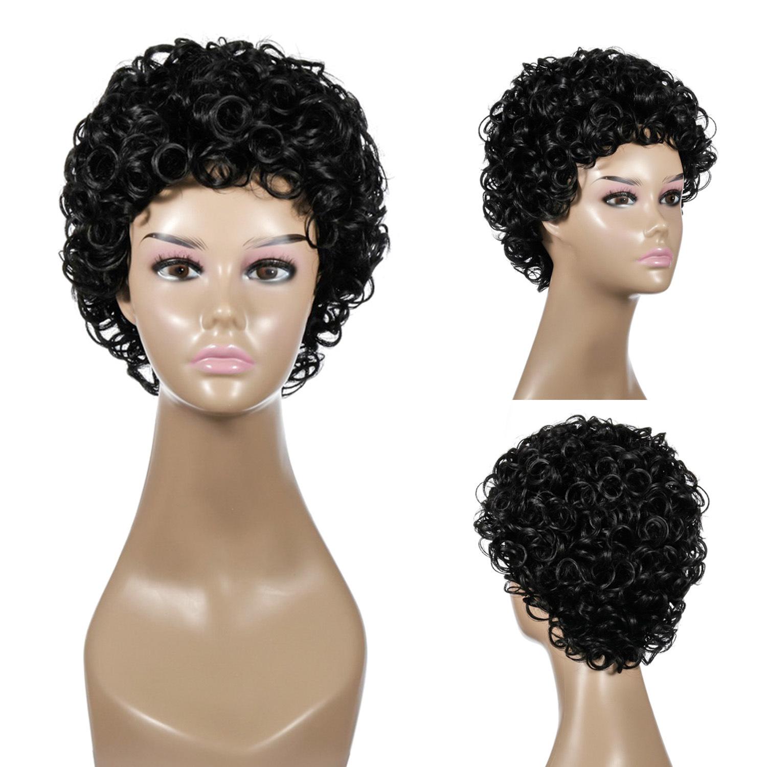 Women's Wig Women's Short Hair Small Curly Hair Synthetic Wigs Wig