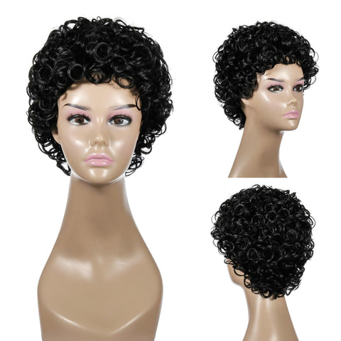 Women's Wig Women's Short Hair Small Curly Hair Synthetic Wigs Wig