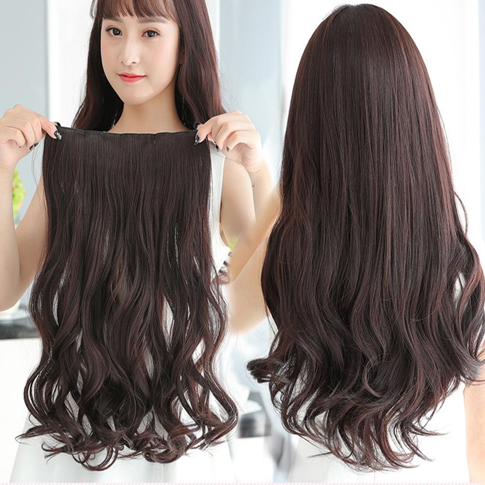 Women's Fashion All-Match Wig Chemical Fiber 6 Clip Curly Hair Wigs Seamless 1 Piece Hair Extension