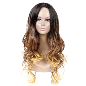 Women's Wig Ms. Long Hair Gradient Synthetic Wigs Long Curly Wig