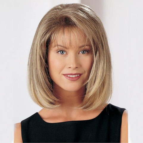 Women's Wig Fashion Micro-Curly Short Hair Straight Bangs Synthetic Wigs